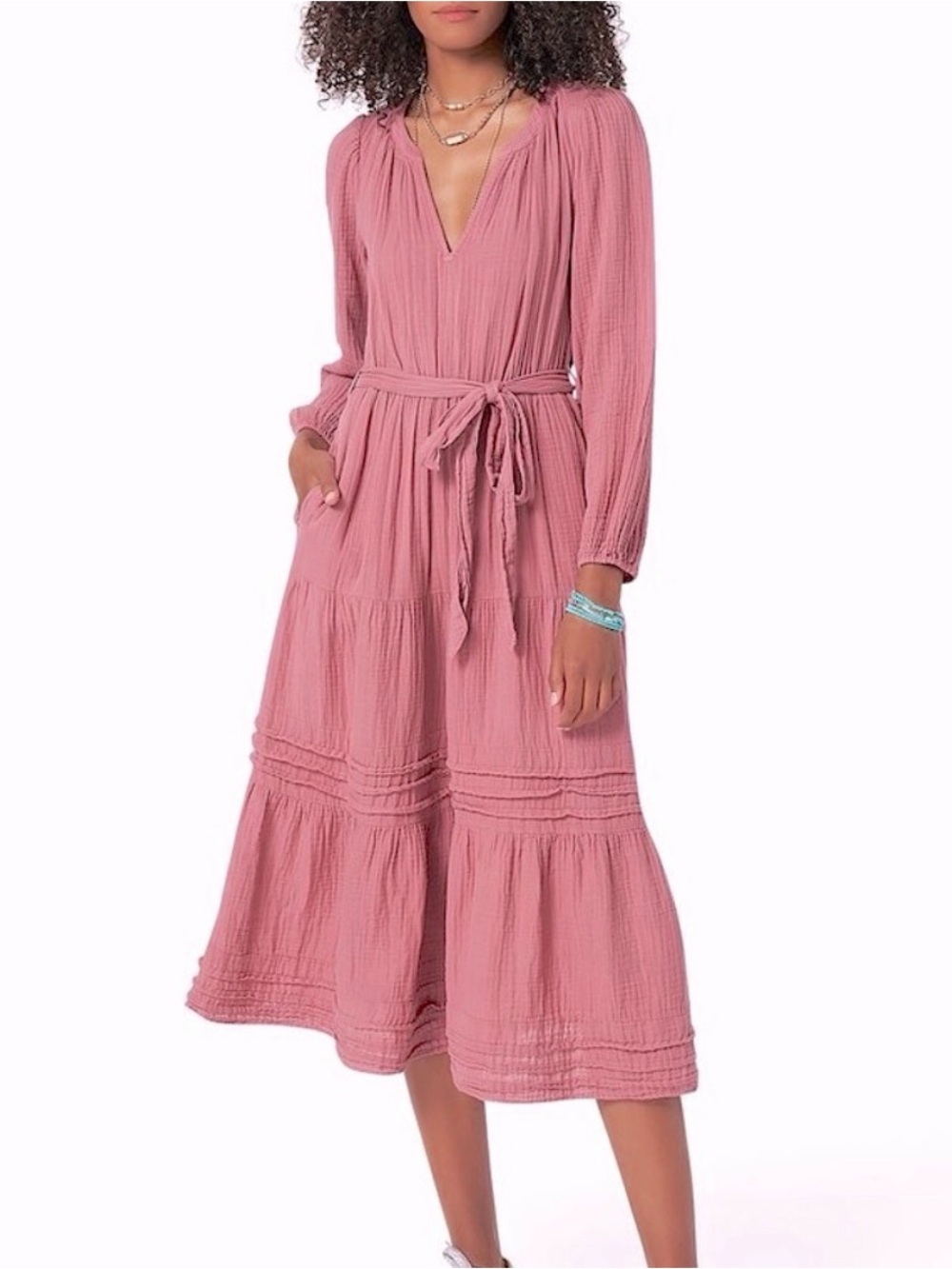 XiRENA Addison Seersucker Dress in Rose